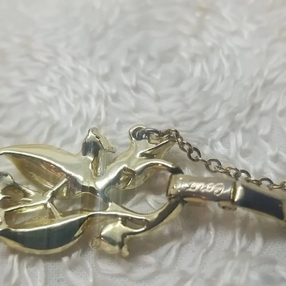 Coro Bracelet Yellow Leaves Berries Gold Tone Rare Broken Vintage